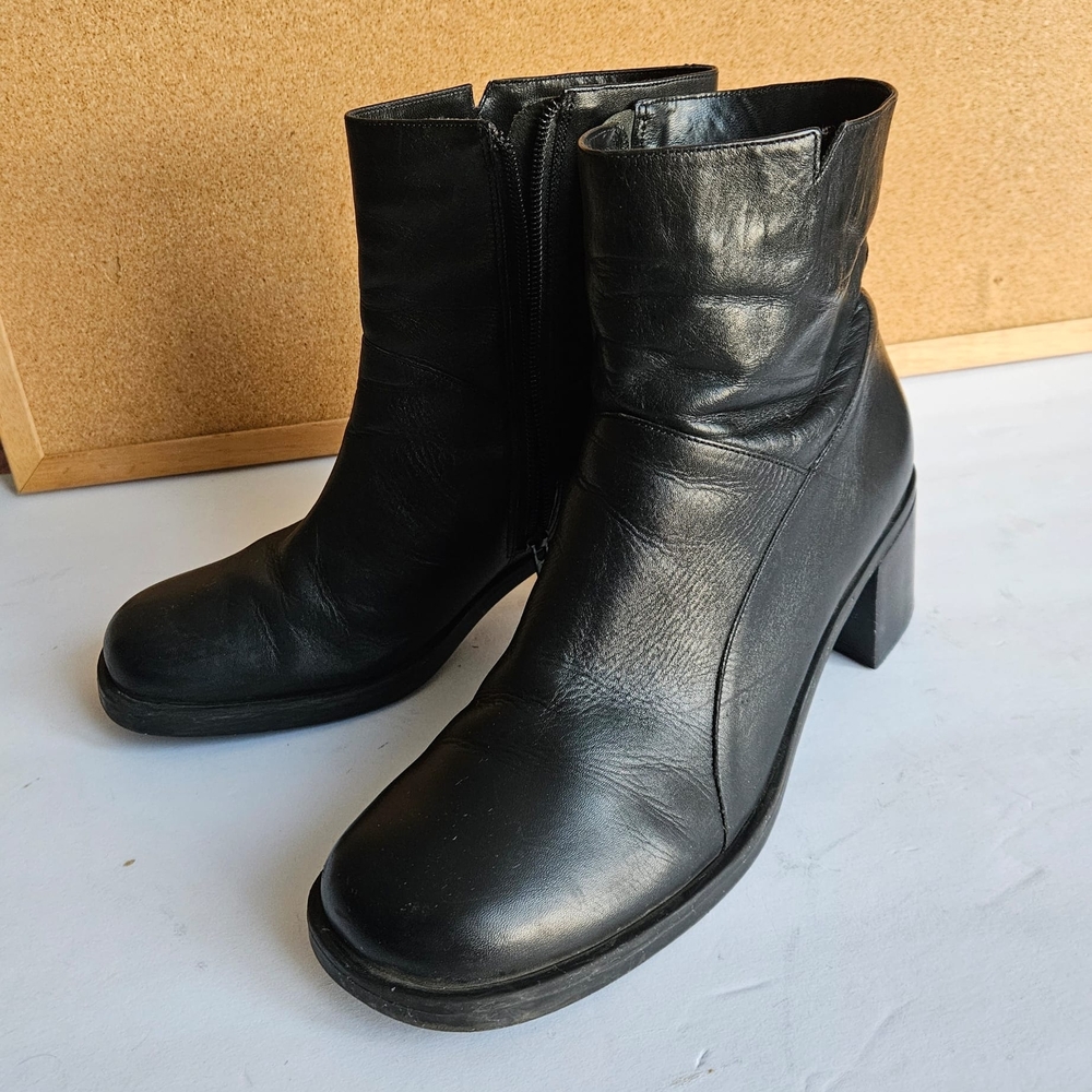 Elegant Black Leather Ankle Boots
